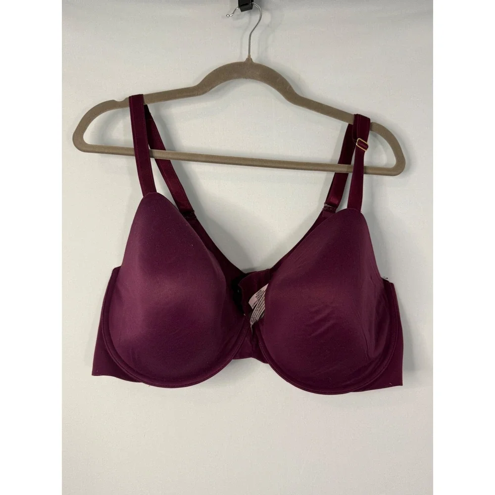 Victoria's Secret Perfect Coverage Bra 44DD Plum Underwire Padded 163783-SDC